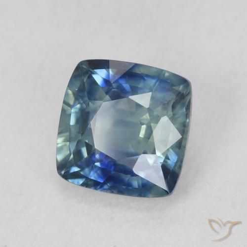 Saphir Sarcelle naturelle Coussin, 0.80 ct, VVS-VS