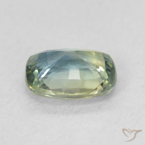 Saphir Bleu vert naturelle Coussin, 0.79 ct, VVS-VS