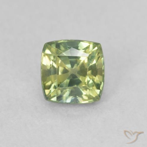 0.54ct Naturel Vert moyen Saphir, Coussin, VVS-VS