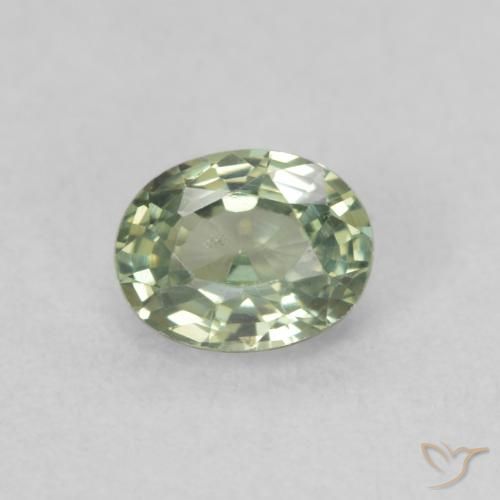 Saphir Forêt verte naturelle ovale, 0.54 ct, VS