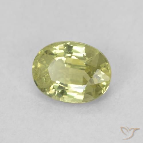 Saphir Vert moyen naturelle ovale, 0.54 ct, SI