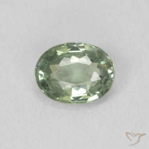 0.42ct Naturel Vert clair Saphir, ovale, VS