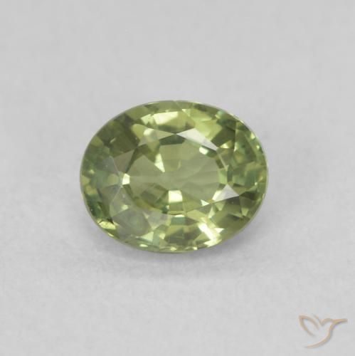 Saphir Vert moyen naturelle ovale, 0.47 ct, VS