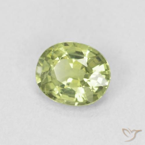 Saphir Vert moyen naturelle ovale, 0.43 ct, VS