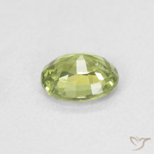 Saphir Vert moyen naturelle ovale, 0.43 ct, VS
