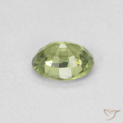 Saphir Vert jaunâtre naturelle ovale, 0.42 ct, VS