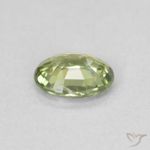 Saphir Vert moyen naturelle ovale, 0.40 ct, VS