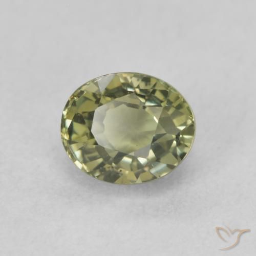 Saphir Vert clair naturelle ovale, 0.70 ct, VVS