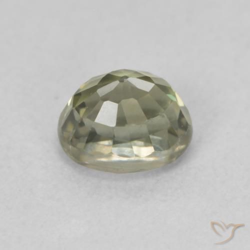 Saphir Vert clair naturelle ovale, 0.70 ct, VVS