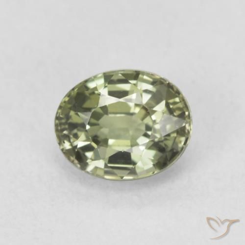 0.64ct Naturel Vert sauge Saphir, ovale, VVS