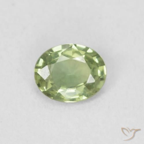 0.33ct Naturel Vert vif et léger Saphir, ovale, VVS