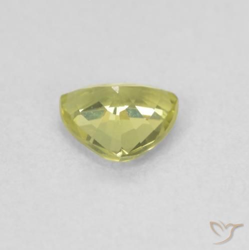 Saphir Olive verte naturelle Trillion, 0.37 ct, VVS