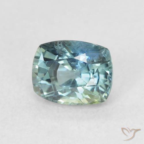 Saphir Sarcelle naturelle Coussin, 0.81 ct, VS