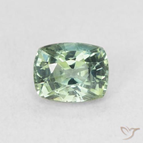 0.68ct Naturel Vert terreux Saphir, Coussin, VVS-VS