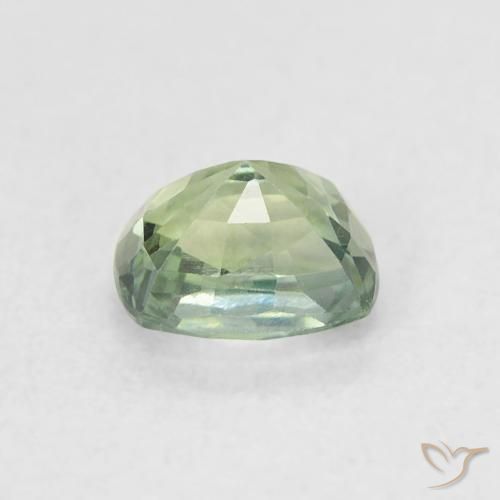 Saphir Vert terreux naturelle Coussin, 0.68 ct, VVS-VS