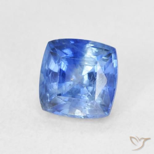 Saphir Bleu marine léger naturelle Coussin, 0.86 ct, VS-SI