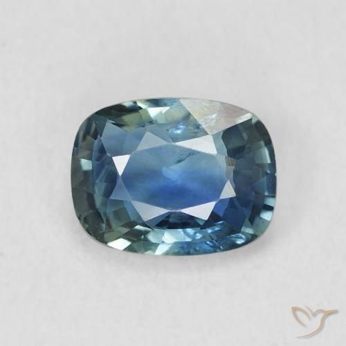 0.72ct Naturel Sarcelle Saphir, Coussin, VS