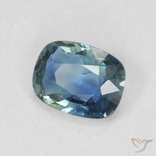 Saphir Sarcelle naturelle Coussin, 0.72 ct, VS