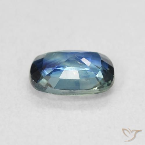 Saphir Sarcelle naturelle Coussin, 0.72 ct, VS