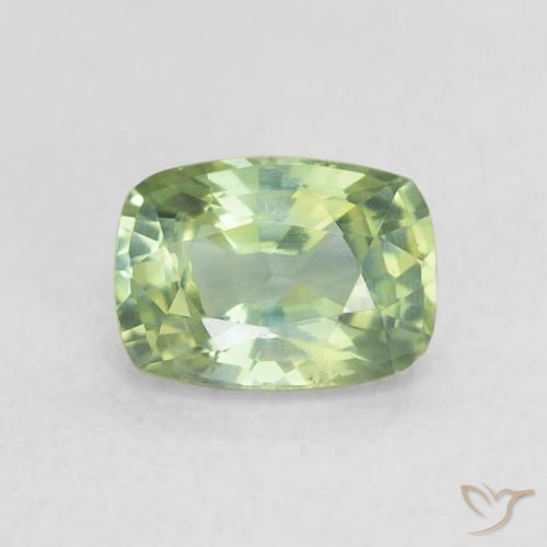 0.84ct Naturel Vert sauge très clair Saphir, Coussin, VS