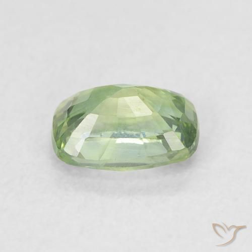 Saphir Vert sauge très clair naturelle Coussin, 0.84 ct, VS
