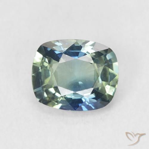 0.84ct Naturel Sarcelle Saphir, Coussin, VVS