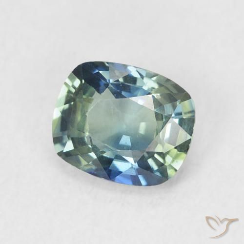 Saphir Sarcelle naturelle Coussin, 0.84 ct, VVS