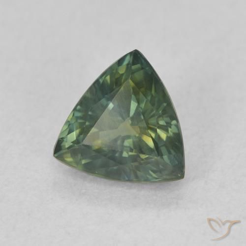Saphir Sarcelle naturelle Trillion, 0.83 ct, VS