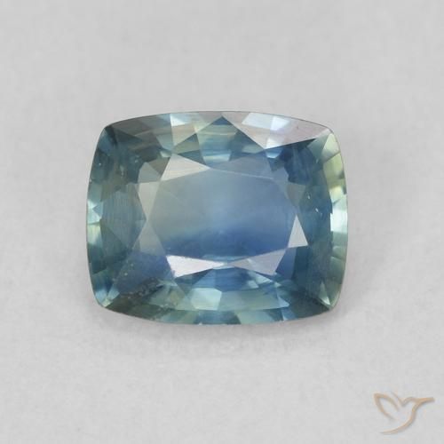 0.92ct Naturel Sarcelle Saphir, Coussin, VVS-VS
