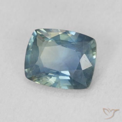 Saphir Sarcelle naturelle Coussin, 0.92 ct, VVS-VS