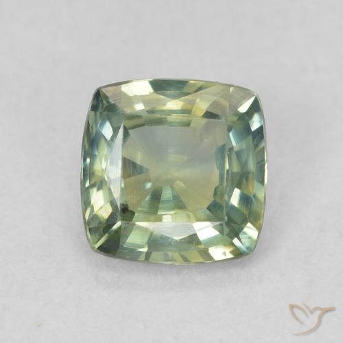 0.72ct Naturel Bleu vert moyen Saphir, Coussin, VVS