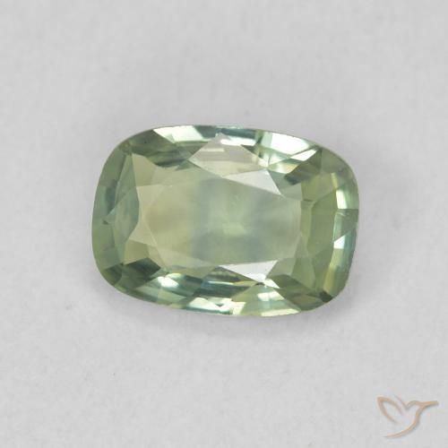 Saphir Bleu verdâtre naturelle Coussin, 0.92 ct, VVS