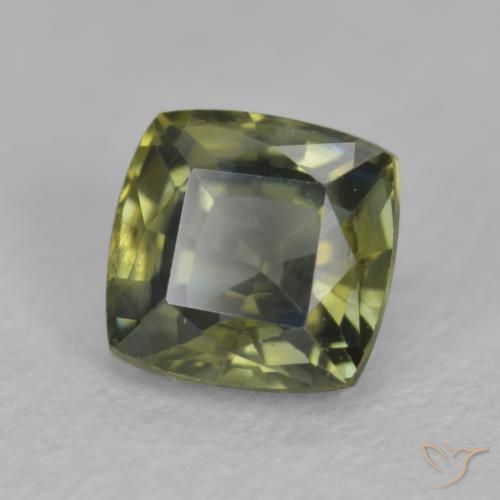 Saphir Bleu verdâtre naturelle Coussin, 0.69 ct, VVS-VS