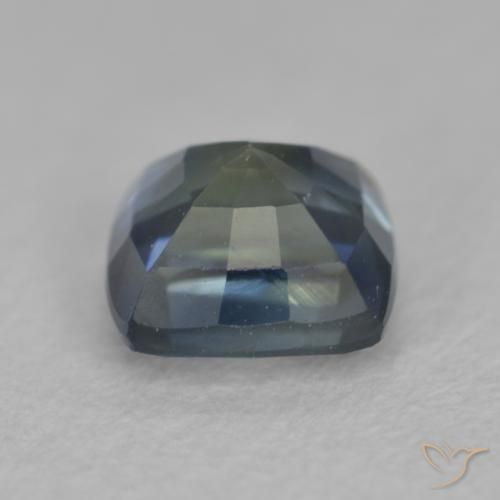 Saphir Bleu verdâtre naturelle Coussin, 0.69 ct, VVS-VS