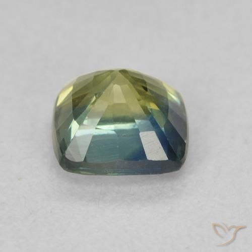 Saphir Bleu verdâtre naturelle Coussin, 0.91 ct, VVS-VS