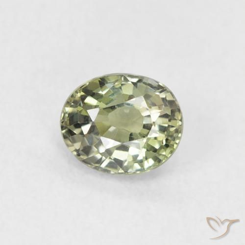 0.52ct Naturel Vert clair Saphir, ovale, VVS