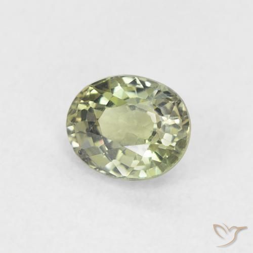 Saphir Vert clair naturelle ovale, 0.52 ct, VVS