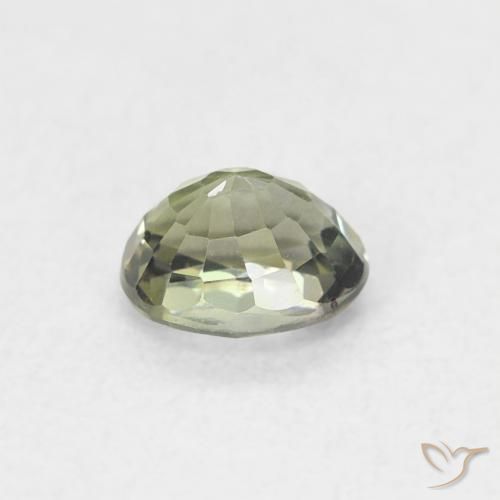 Saphir Vert clair naturelle ovale, 0.52 ct, VVS