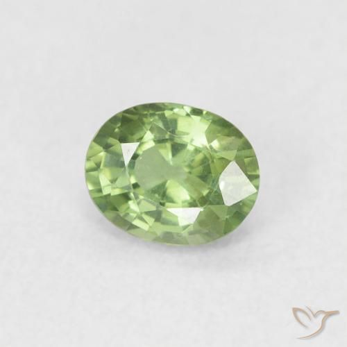 Saphir Vert moyen naturelle ovale, 0.48 ct, VVS