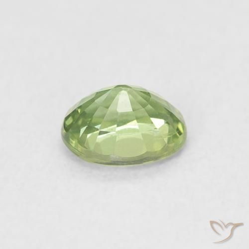 Saphir Vert moyen naturelle ovale, 0.48 ct, VVS