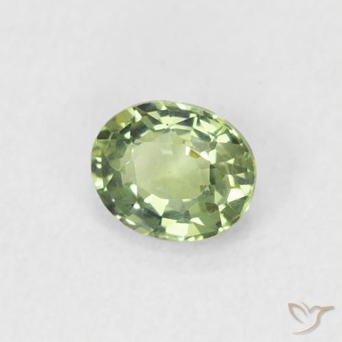 Saphir Vert moyen naturelle ovale, 0.45 ct, VVS