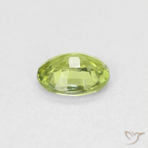 Saphir Vert citron naturelle ovale, 0.40 ct, VS