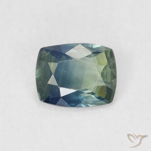 0.55ct Naturel Sarcelle Saphir, Coussin, VS