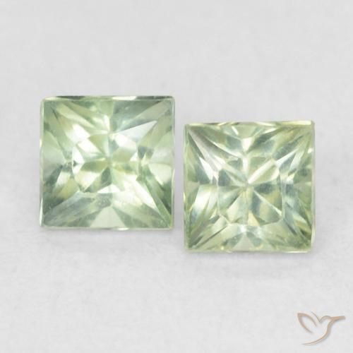 0.45ctw Naturel Vert pâle Saphir, Carré, VS