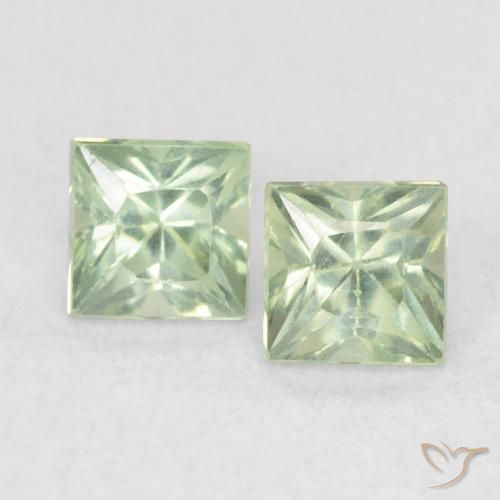 0.48ctw Naturel Vert clair Saphir, Carré, VS