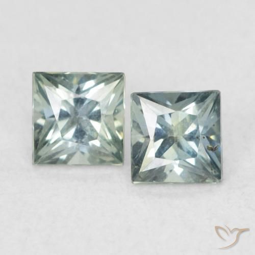 0.43ctw Naturel Gris verdâtre Saphir, Carré, VS