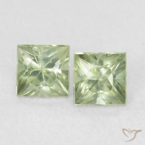 0.46ctw Naturel Vert poire léger Saphir, Carré, VS