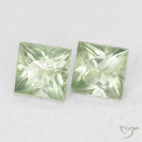 Shop natural 0.43ct Vert sauge très clair Saphir gems, Carré, from Tanzanie at GemSelect. In stock, global shipping!
