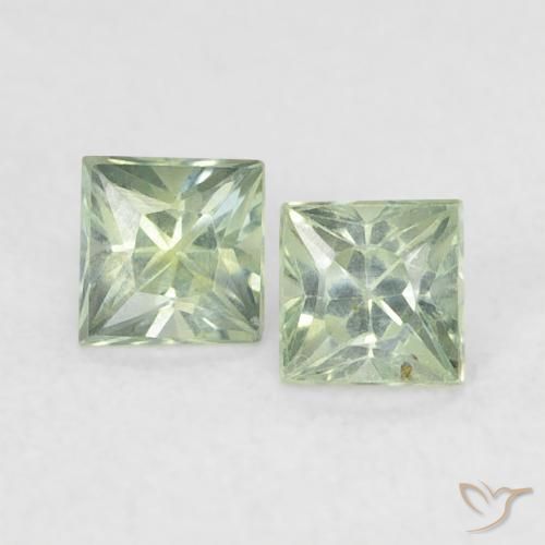 0.44ctw Naturel Vert clair Saphir, Carré, VS