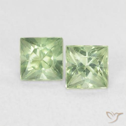 Shop natural 0.44ct Vert sauge léger Saphir gems, Carré, from Tanzanie at GemSelect. In stock, global shipping!